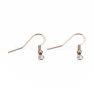 304 Stainless Steel French Earring Hooks, Flat Earring Hooks, Ear Wire, with Horizontal Loop, Cadmium Free & Nickel Free & Lead Free, Rose Gold, 18~20x21mm, Hole: 2.5mm, 21 Gauge, Pin: 0.7mm(STAS-S111-007RG-NR)