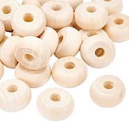 Olycraft 30Pcs Natural Wood Beads, Flat Round, BurlyWood, 29.5x15mm, Hole: 8.5mm(WOOD-OC0002-24)