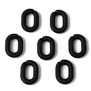Rubberized Style Acrylic Linking Rings, Quick Link Connectors, For Cable Chains Making, Oval, Black, 19x14x3.5mm, Inner Diameter: 11x6mm(OACR-N011-005A)
