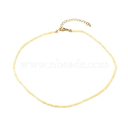 Natural Shell Round Beads Beaded Necklaces, Yellow, 16.73 inch(42.5cm)(NJEW-JN03640-02)