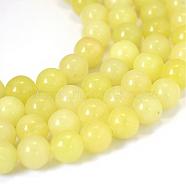 Natural Lemon Jade Round Bead Strands, 8~8.5mm, Hole: 1mm, about 47pcs/strand, 15.5 inch(G-E334-8mm-07)