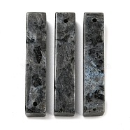 Natural Labradorite Pendants, Rectangle Charms, 38~41x7.5~8x7.5~8mm, Hole: 1.5mm(G-M417-02B)