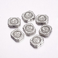 CCB Plastic Beads, Rectangle, Antique Silver, 15x18x4mm, Hole: 1.5mm(CCB-F006-46AS)