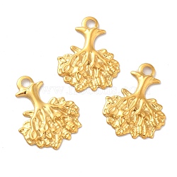 Ion Plating(IP) 304 Stainless Steel Pendants, Tree Charm, Golden, 21.5x16.5x1mm, Hole: 2.3mm(STAS-D174-02G)