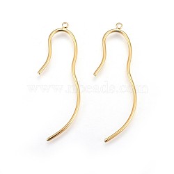 Brass Big Pendants, Long-Lasting Plated, Real 18K Gold Plated, 54x19.5x1.5mm, Hole: 1.6mm(KK-L179-01G)