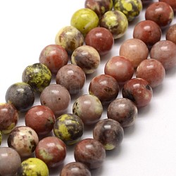 Natural Plum Blossom Jasper Beads Strands, Round, Marble Stone Beads, Colorful, 10.5mm, Hole: 1.2mm, about 38pcs/strand, 15.7 inch(G-A163-02-10mm)
