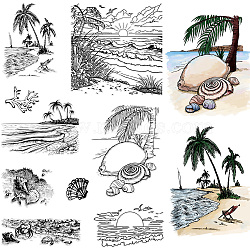 Custom PVC Plastic Clear Stamps, for DIY Scrapbooking, Photo Album Decorative, Cards Making, Stamp Sheets, Film Frame, Beach, 160x110x3mm(DIY-WH0439-0193)