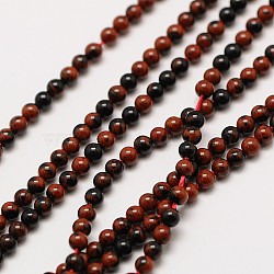 Natural Mahogany Obsidian Bead Strands, Round, 2mm, Hole: 0.8mm, about 184pcs/strand, 16 inch(G-A130-2mm-05)
