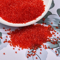 MIYUKI Delica Beads, Cylinder, Japanese Seed Beads, 11/0, (DB0704) Transparent Red Orange, 1.3x1.6mm, Hole: 0.8mm, about 2000pcs/10g(X-SEED-J020-DB0704)