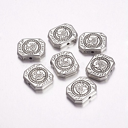 CCB Plastic Beads, Rectangle, Antique Silver, 15x18x4mm, Hole: 1.5mm(CCB-F006-46AS)