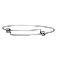 Adjustable 316 Surgical Stainless Steel Expandable Bangle Making, Stainless Steel Color, 2-1/2 inch(6.5cm)(MAK-M188-05)