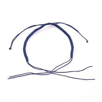 Braided Nylon Thread Bracelet Making, Marine Blue, 1-3/8 inch(3.55~5.05cm)