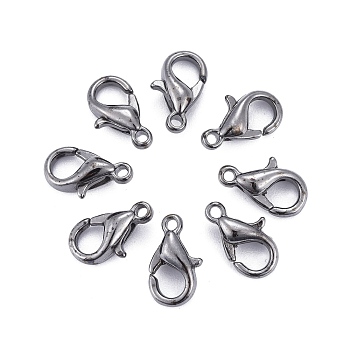 Zinc Alloy Lobster Claw Clasps, Parrot Trigger Clasps, Cadmium Free & Lead Free, Gunmetal, 10x6mm, Hole: 1mm