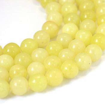 Natural Lemon Jade Round Bead Strands, 8~8.5mm, Hole: 1mm, about 47pcs/strand, 15.5 inch