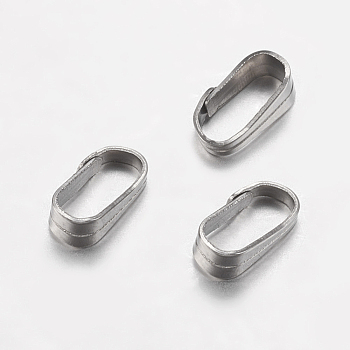 304 Stainless Steel Snap On Bails, Stainless Steel Color, 6x3x2mm, Hole: 2x5.5mm