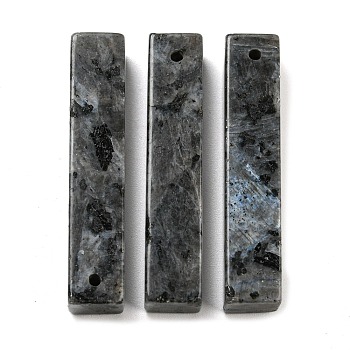 Natural Labradorite Pendants, Rectangle Charms, 38~41x7.5~8x7.5~8mm, Hole: 1.5mm