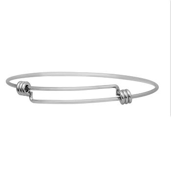 Adjustable 316 Surgical Stainless Steel Expandable Bangle Making, Stainless Steel Color, 2-1/2 inch(6.5cm)