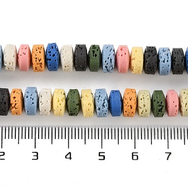 Brins de perles teintées en pierre de lave synthétique(G-H311-09-09)-5