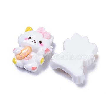 Opaque Cute Cat with Food Resin Decoden Cabochons(RESI-B024-09)-2