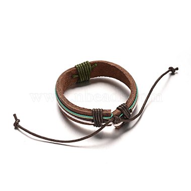Bracelets réglables de cordon en cuir(BJEW-M169-14)-3