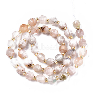 Natural Cherry Blossom Agate Beads Strands(G-T131-80)-2