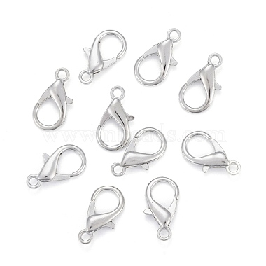 Platinum Plated Zinc Alloy Lobster Claw Clasps(X-E107)-2