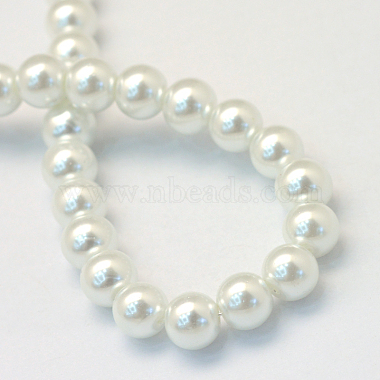 Baking Painted Pearlized Glass Pearl Round Bead Strands(HY-Q330-8mm-01)-4