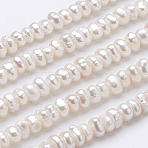 Natural Cultured Freshwater Pearl Beads Strands, Flat Round, Beige, 3~3.5x6~6.5x5.5~6mm, Hole: 0.7mm, about 99~102pcs/strand, 13.6~14.6 inch(PEAR-F004-24)