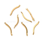 Ion Plating(IP) 304 Stainless Steel Connector Charms, Curved Bar Links, Real 18K Gold Plated, 15x2x2.5mm, Hole: 1mm(X-STAS-Q323-11G)