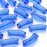 Transparent Acrylic Beads, Curved Tube, Royal Blue, 36x13.5x11.5mm, Hole: 4mm, about 148pcs/500g(MACR-S372-001C-004)
