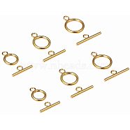 304 Stainless Steel Toggle Clasps, Golden, Ring: 16x12x2mm, Hole: 2.5mm, Bar: 18x7x2mm, Hole: 3mm, 15sets/box(STAS-PH0018-81)