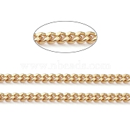 Brass Curb Chains, Twisted Chains, Diamond Cut Chains, Soldered, Faceted, Long-Lasting Plated, with Spool, Real 18K Gold Plated, 2.9x2.1x1mm, about 32.8 Feet(10m)/roll(CHC-G005-05G)