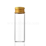 Glass Bottles Bead Containers, Screw Top Bead Storage Tubes with Golden Plated Aluminum Cap, Column, Clear, 2.2x7cm, Capacity: 17ml(0.57fl. oz)(CON-WH0085-78F)