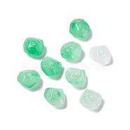 Acrylic Beads, Two Tone, Faceted Heart, Sea Green, 14.5x14x7.5mm, Hole: 2mm, 73pcs/50g(X1-OACR-H019-29)