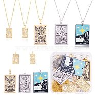 DIY Jewelry Tarot Pendant Necklace Making Kits, Including Metal/Acrylic Pendants with Cubic Zirconia, Brass Cable Chains, Stainless Steel Lobster Claw Clasps, Mixed Color(DIY-SZ0009-78)