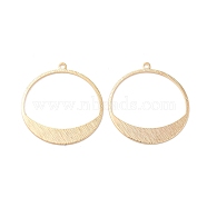 Brass Pendants, Ring Charm, Real 18K Gold Plated, 30x28x1mm, Hole: 1.6mm(KK-G468-06G)