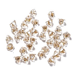 Transparent Czech Glass Beads, Gold Inlay Color, Flower, Goldenrod, 8.5x6.5mm, Hole: 1mm, about 237~243pcs/bag(GLAA-G070-05A-01)