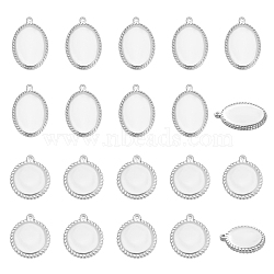 Unicraftale 20Pcs 2 Style 304 Stainless Steel Pendants, Mixed Shapes, Stamping Blank Tag, Stainless Steel Color, 10pcs/style(STAS-UN0020-51P)