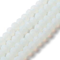 Imitation Jade Solid Color Glass Beads Strands, Faceted, Frosted, Rondelle, Light Cyan, 10mm, Hole: 1mm(EGLA-A034-J10mm-MD06)