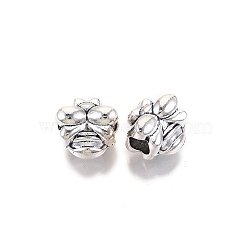 Tibetan Style Alloy European Beads, Large Hole Beads, Cadmium Free & Lead Free, Bee Shape, Antique Silver, 10.5x10.5x8.5mm, Hole: 4mm, about 478pcs/1000g(TIBE-S314-101AS-RS)