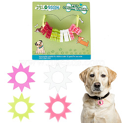 Transparent Blank Acrylic Pet Dog ID Tag, for Puppy Collar Pendant, Sun, Mixed Color, 25x25x3mm, Hole: 3mm, 4 colors, 10pcs/color, 40pcs/set(PALLOY-AB00041)