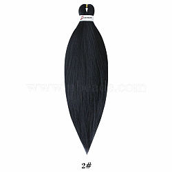 Long & Straight Hair Extension, Stretched Braiding Hair Easy Braid, Low Temperature Fibre, Synthetic Wigs For Women, Black, 26 inch(66cm)(OHAR-G005-02A)