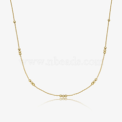 925 Sterling Silver Chain Necklaces, Golden, 15.75 inch(400mm)(UD3650-3)