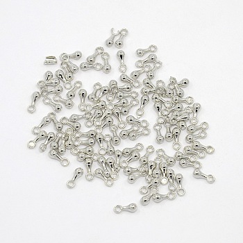 Alloy Charms, Chain Extender Drop, Teardrop, Platinum Color, 7mm long, 2.5mm wide , hole: about 1.5mm
