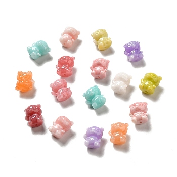 Opaque Resin Beads, Bear, Mixed Color, 13x11.5x10mm, Hole: 1.6mm