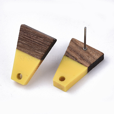 Accessoires de boucles d'oreilles en résine et bois de noyer(MAK-N032-001A-B02)-3