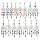30Pcs 5 Styles Woven Net/Web with Wing Tibetan Style Alloy Pendant Decorations(HJEW-AB00258)-1
