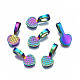 Rainbow Color Alloy Glue-on Flat Pad Bails for Pendant Making(PALLOY-N163-098-NR)-1