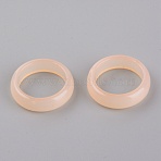 Resin Finger Rings, Plain Band Rings, Imitation Jelly, PeachPuff, US Size 7 1/4(17.5mm)(RESI-WH0024-76J)