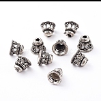 Tibetan Style Bead Caps, Hat, Antique Silver, 8x7mm, Hole: 1.5mm, Inner Diameter: 5mm(X-TIBEB-E013-AS)